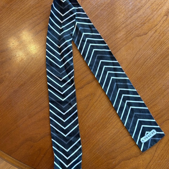 Coach Signature Silk Skinny Scarf - Picture 2 of 4